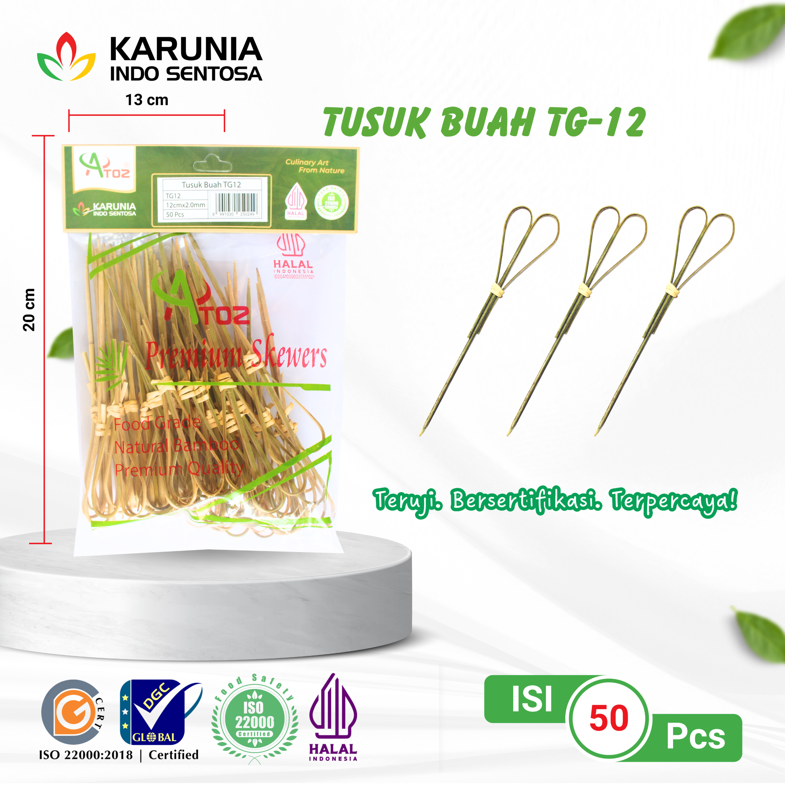 TENSOGE CHOPSTICKS 20CM WHITE (10)