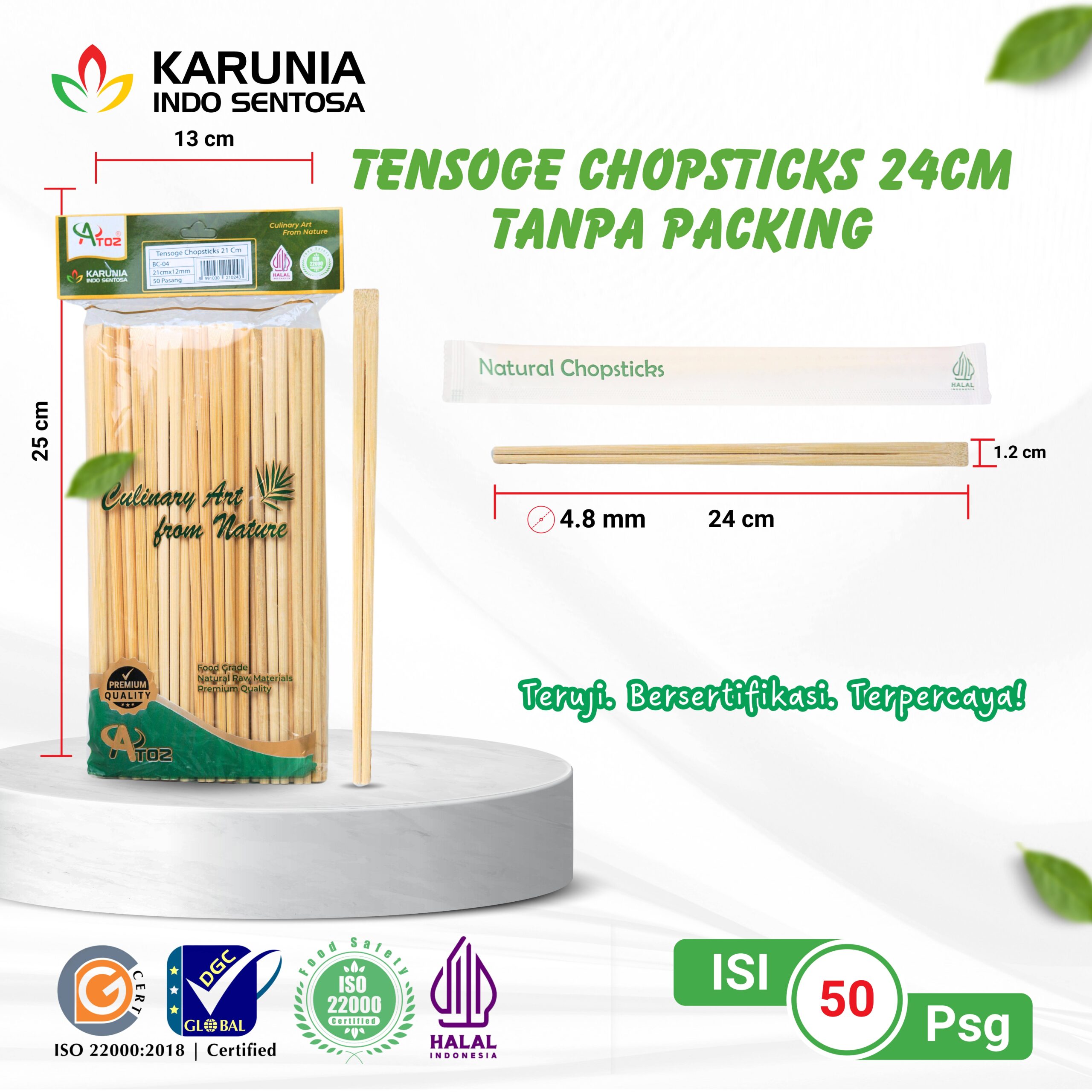 TENSOGE CHOPSTICKS 20CM WHITE (4)