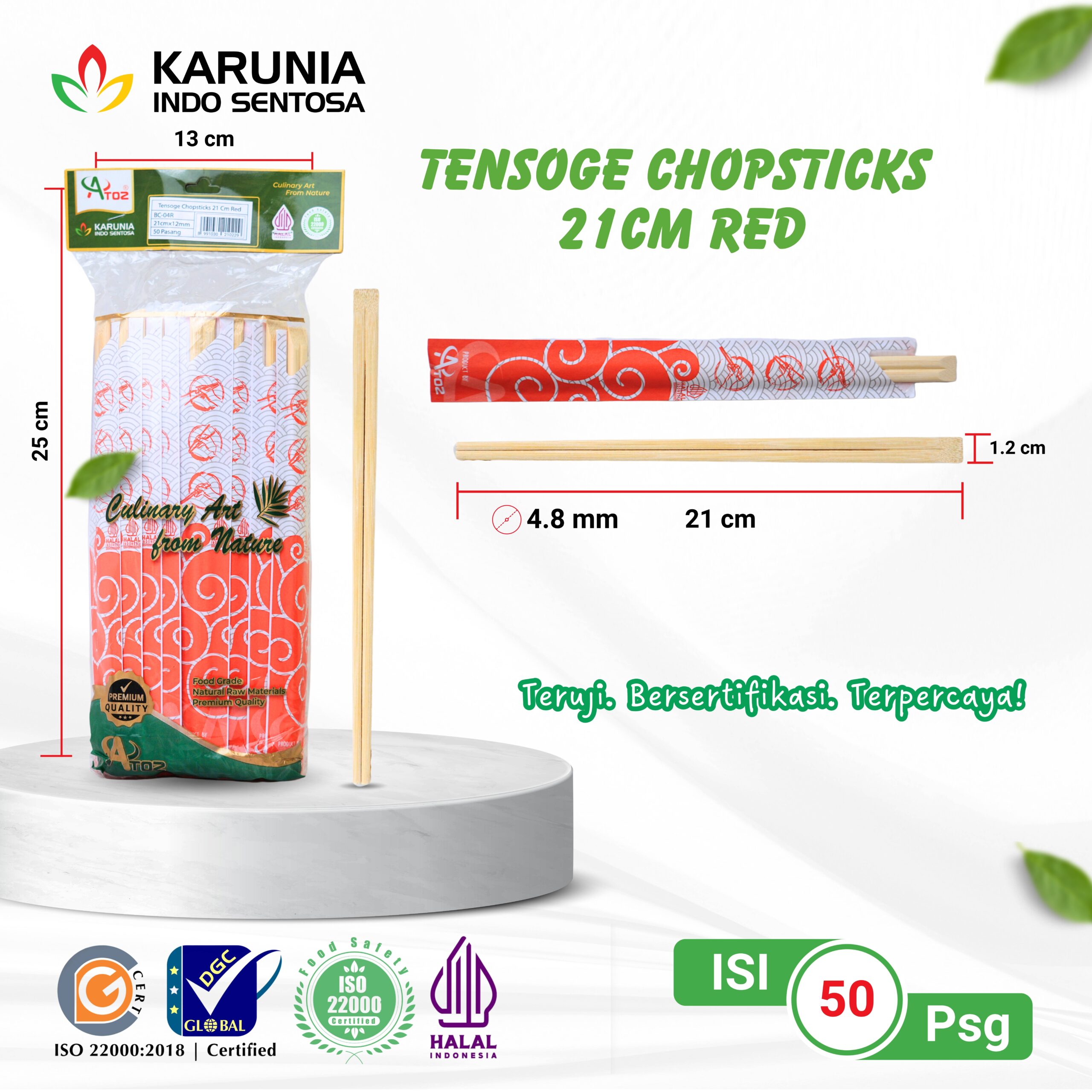 TENSOGE CHOPSTICKS 20CM WHITE (6)